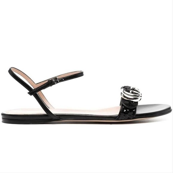 GUCCI Marmont GG logo sequins sandals - Picture 1 of 4
